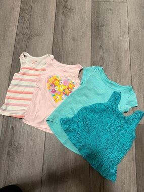 Carter's Pink, Coral & Teal Girls' Tank Trio
